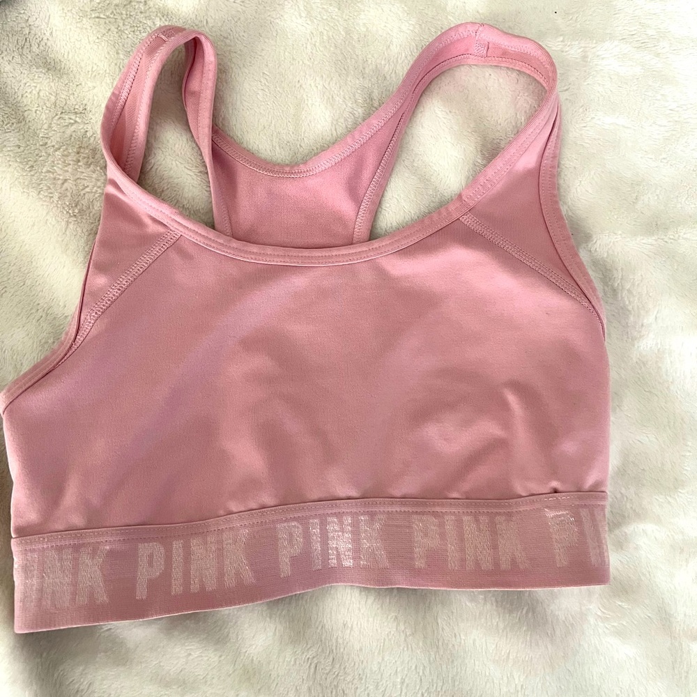 PINK sports bra in dusty pink